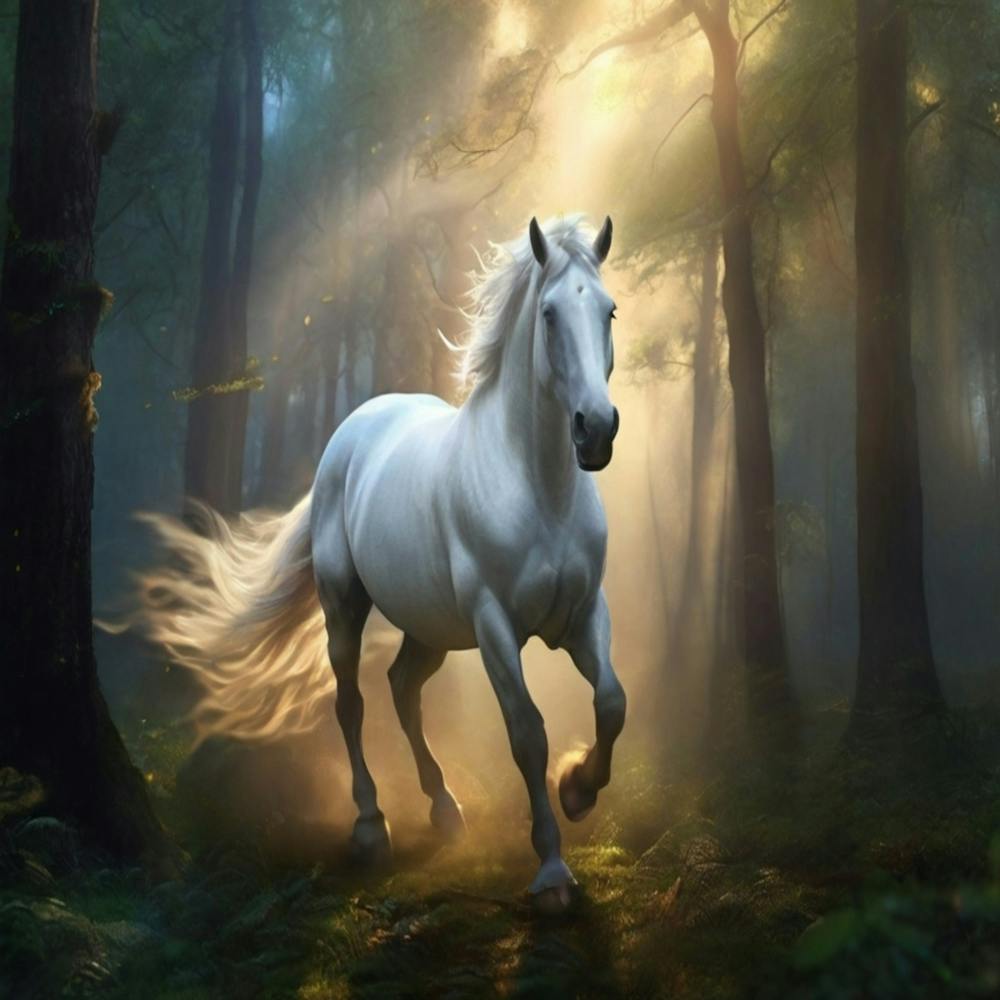 White Horse In The Forest