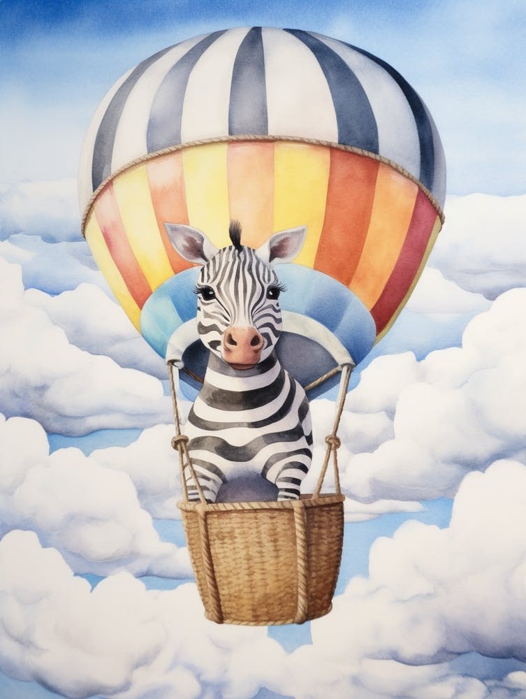 Baby Zebra In A Hot Air Balloon