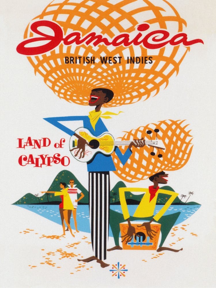 Jamaica, Calypso Band, Retro Vintage Poster