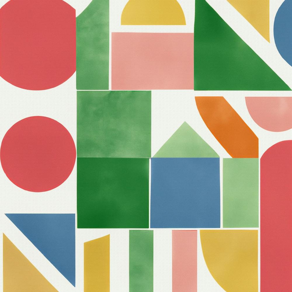 Geometric Shapes Green Red Object