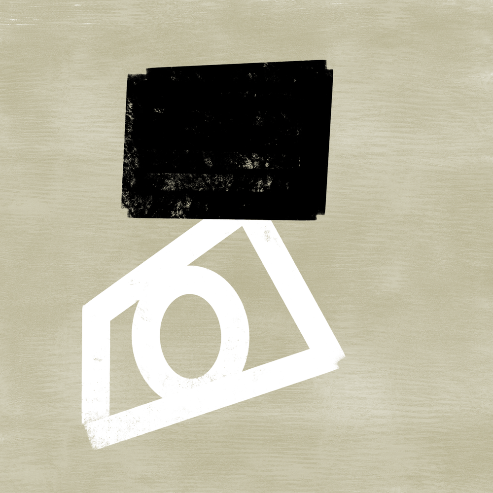 Black And White Geometric Painting