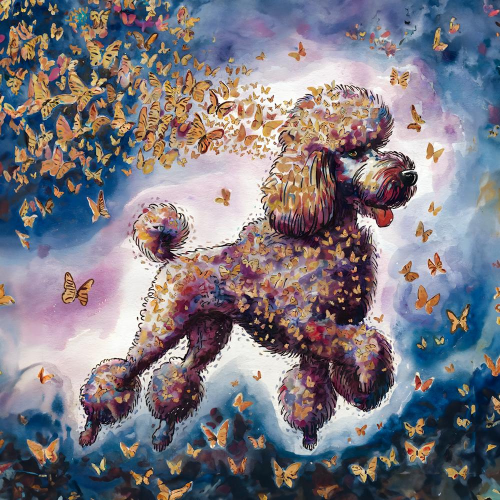 Poodle With Butterflies
