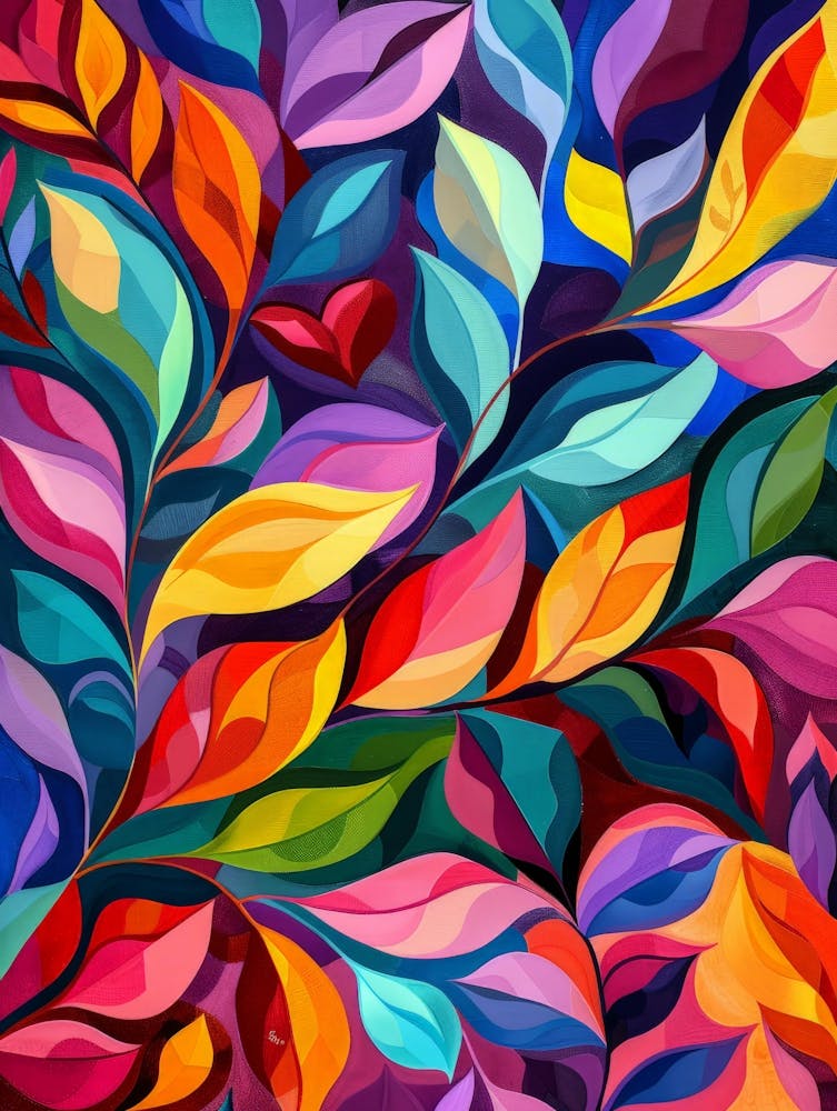 Abstract Colorful Leaves