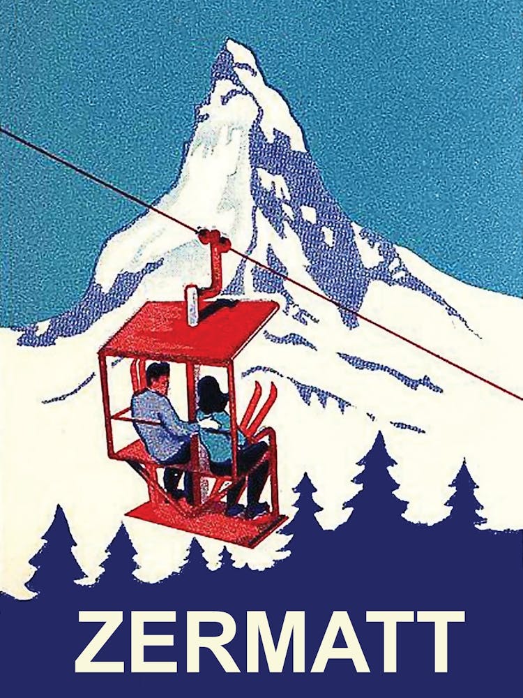 Zermatt, Couple On A Ski Lift