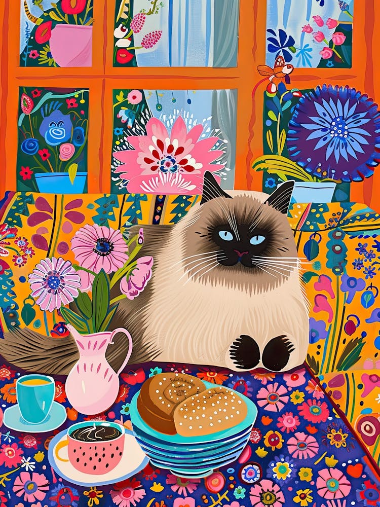Tea Time With A Himalayan Cat 4
