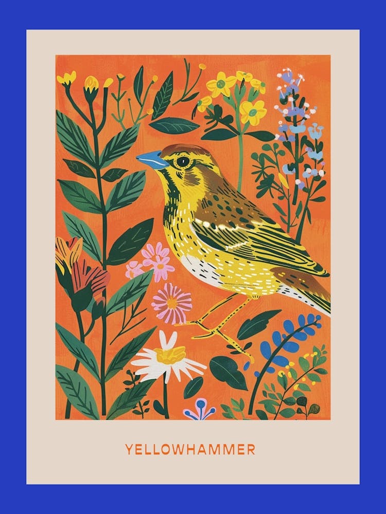 Spring Birds Poster Yellowhammer 1