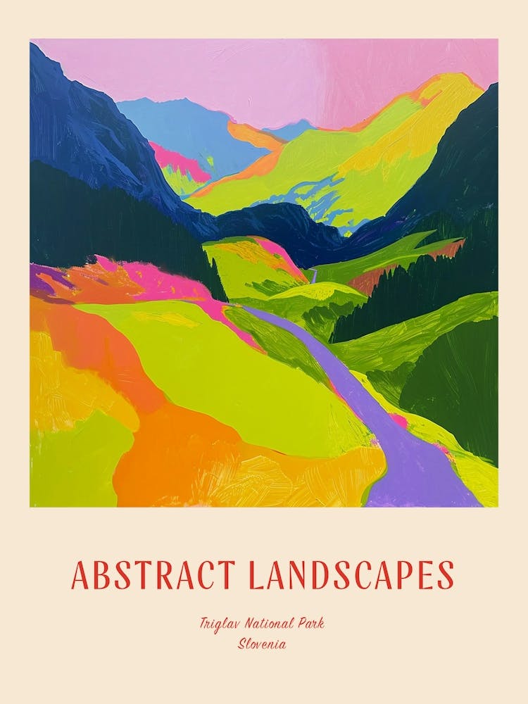Colourful Abstract Triglav National Park Slovenia 3 Poster