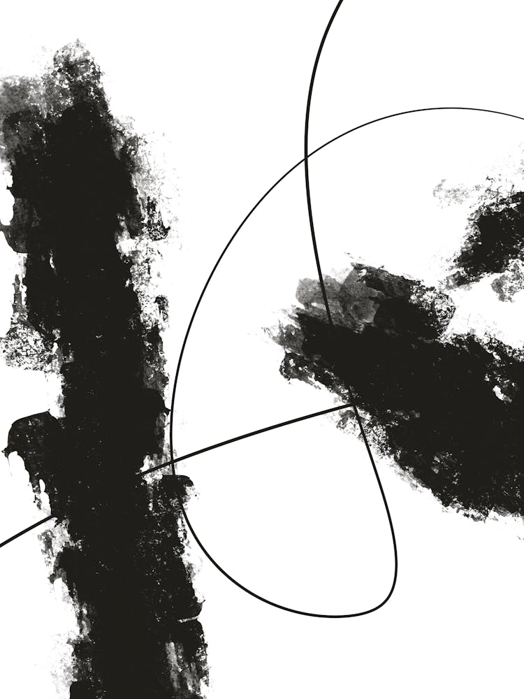 Black And White Modern Abstract Art