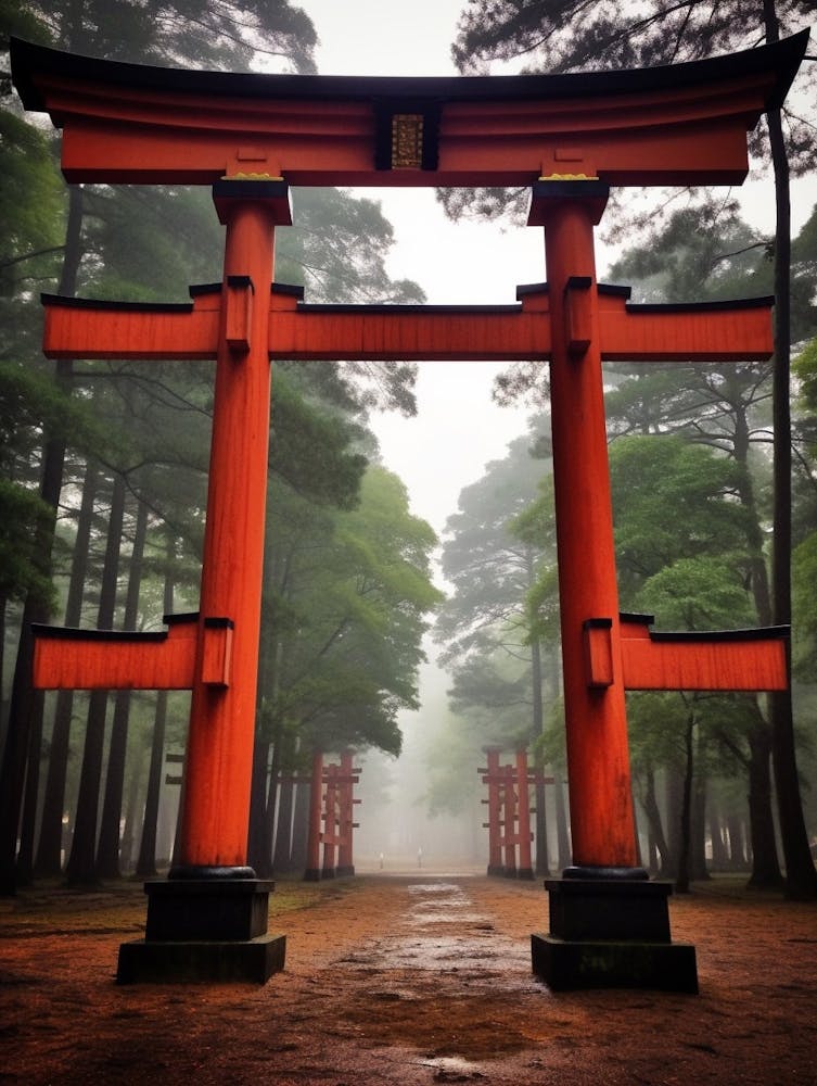 Torii Gates Japanese Illustration 4