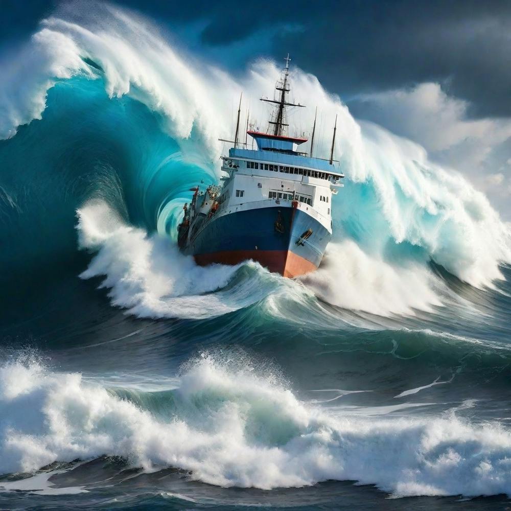 Ship In A Big Wave