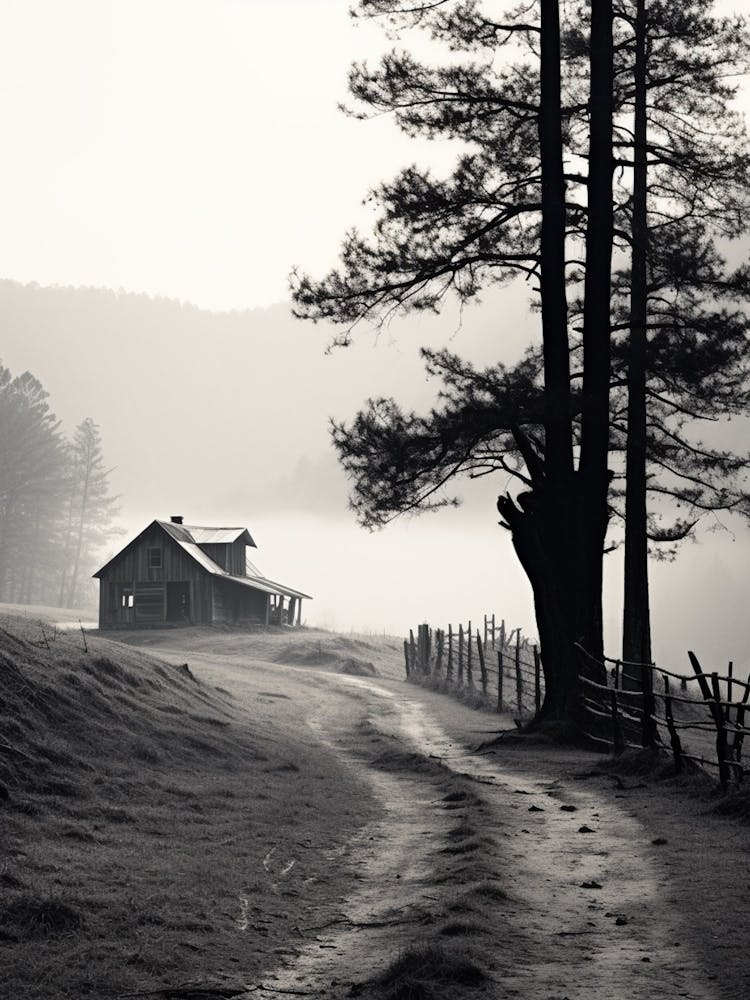 Great Smoky, Black And White Analogue Photograph 2