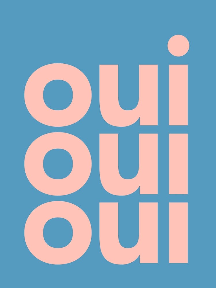 Oui Oui Oui in Blue and PInk
