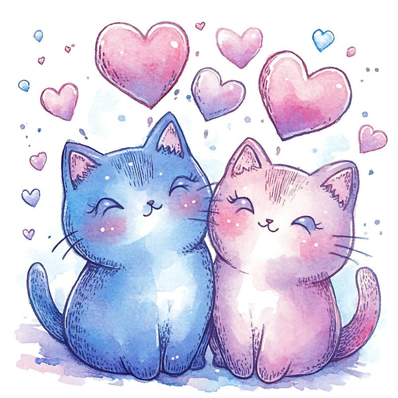 Cute Kittens Pastel Candy Hearts 10