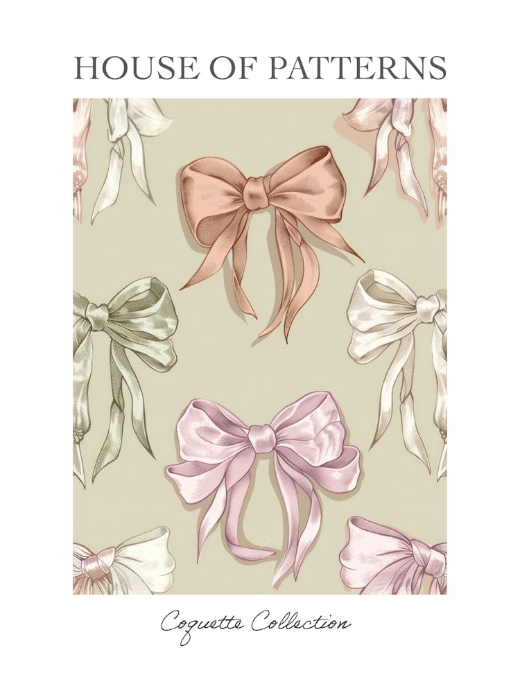 Coquette In Sage And Pink5 Pattern Poster