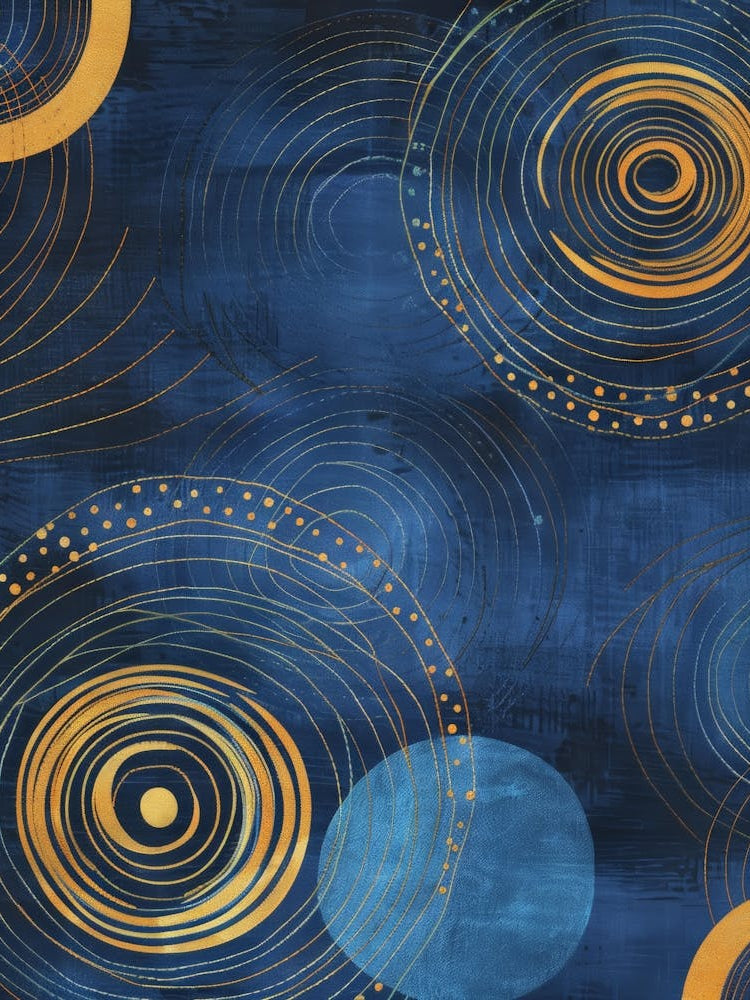 Blue And Gold Swirls 1