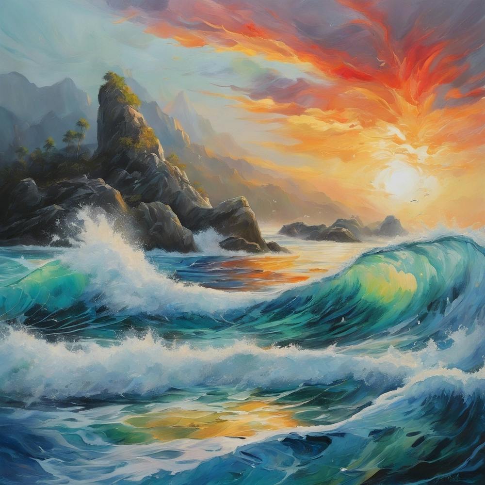 Sunset Over The Ocean