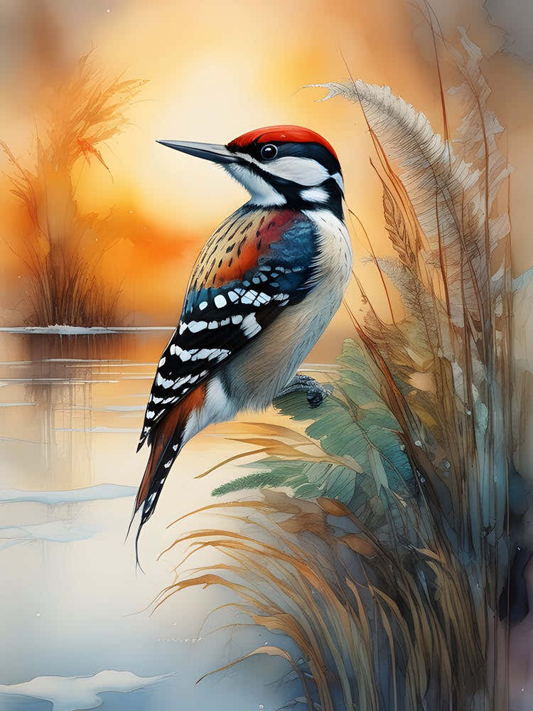 Woodpecker Watercolor