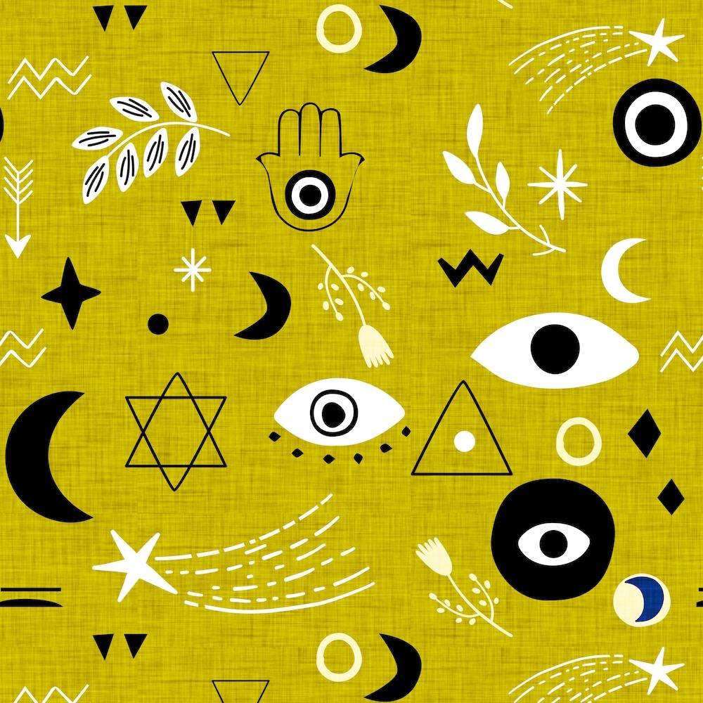 Cosmic Charm Dark Goldenrod Square