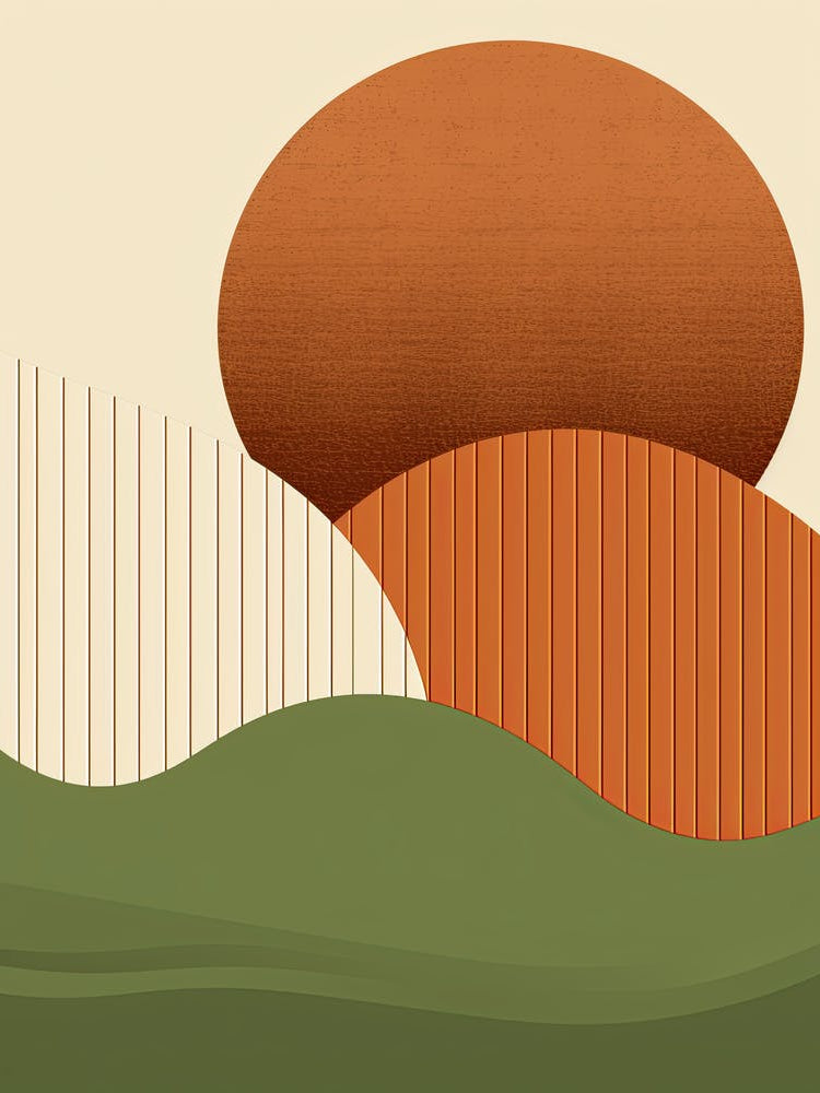 Abstract Aura; Vintage Print Serenity