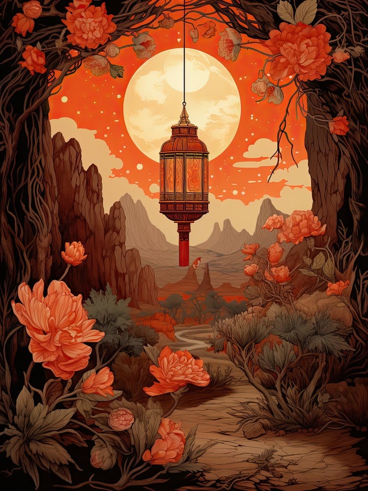 Chinese Lantern Flower Victorian Style 0