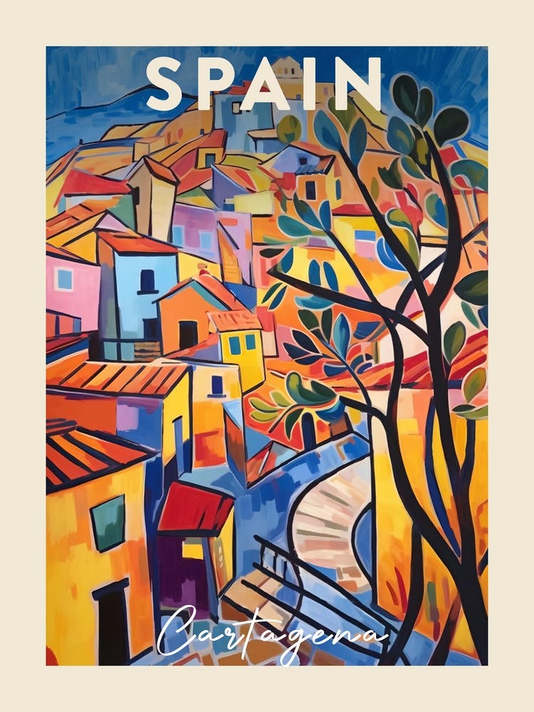 Cartagena Spain 2 Fauvist Painting  Travel Poster
