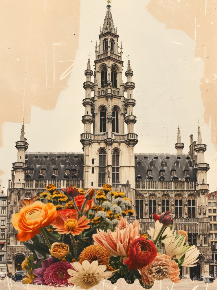 Belgium   Floral Retro Collage Style 2