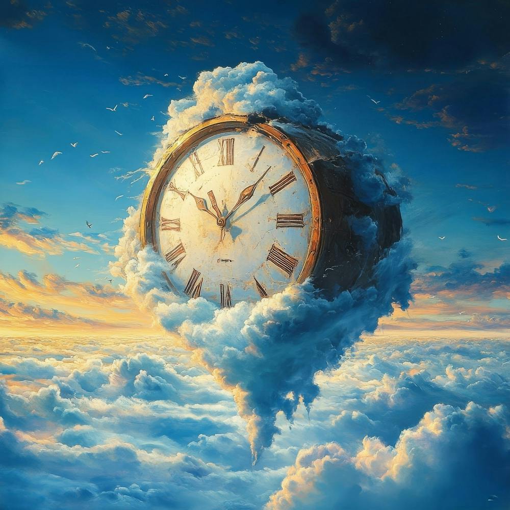 Clock In The Clouds Art