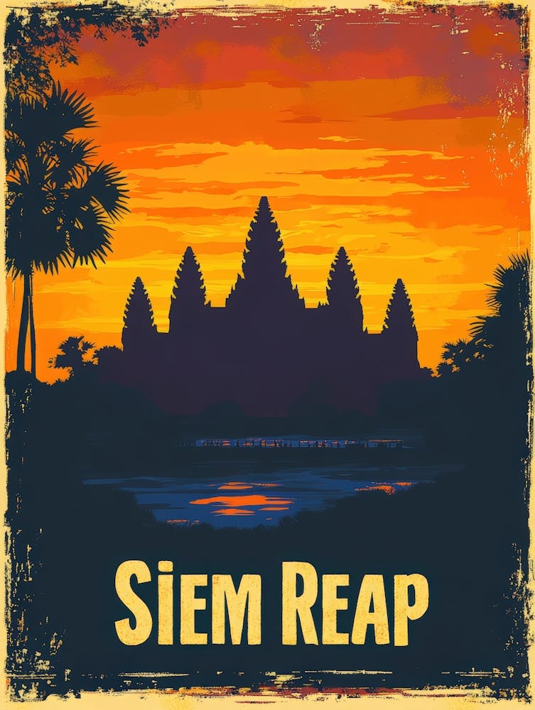 Aihrgdesign A Vintage Travel Poster Of Siem Reap