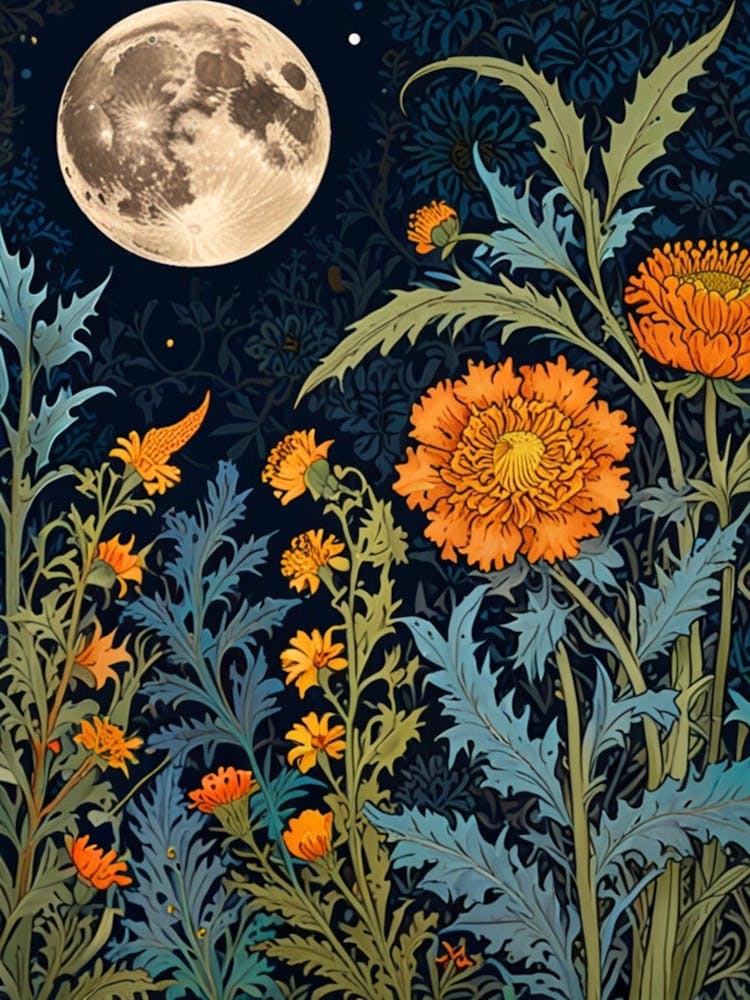 William Morris Moon And Flowers 86