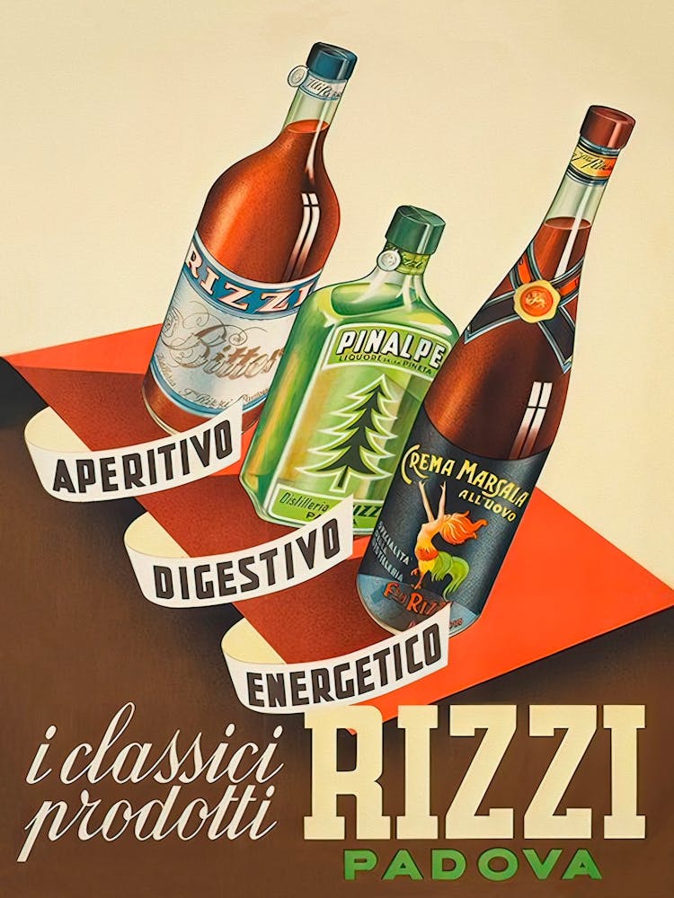 Rizzi Alcoholic Beverage Vintage Poster