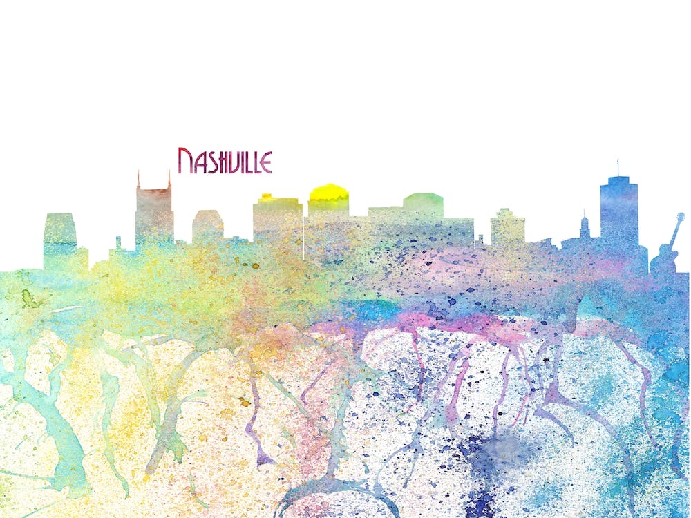 Nashville Tennessee Skyline Splash