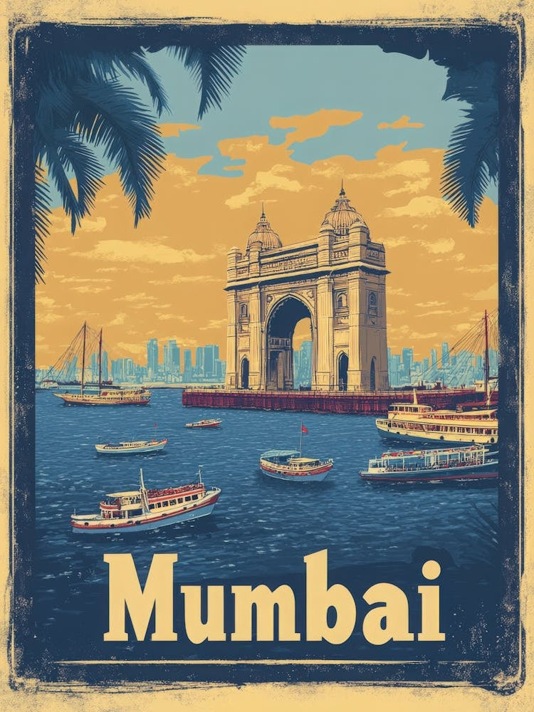 Aihrgdesign A Vintage Travel Poster Of Mumbai 2