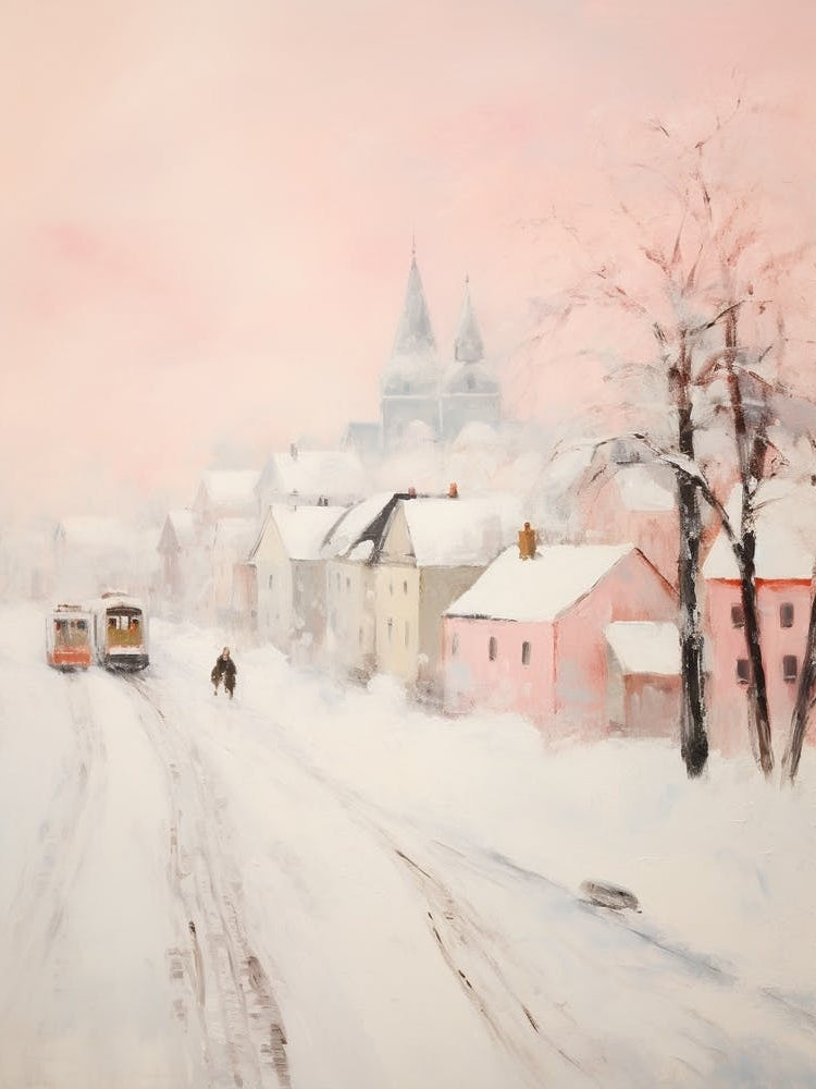 Dreamy Winter Painting Reykjavik Iceland 2