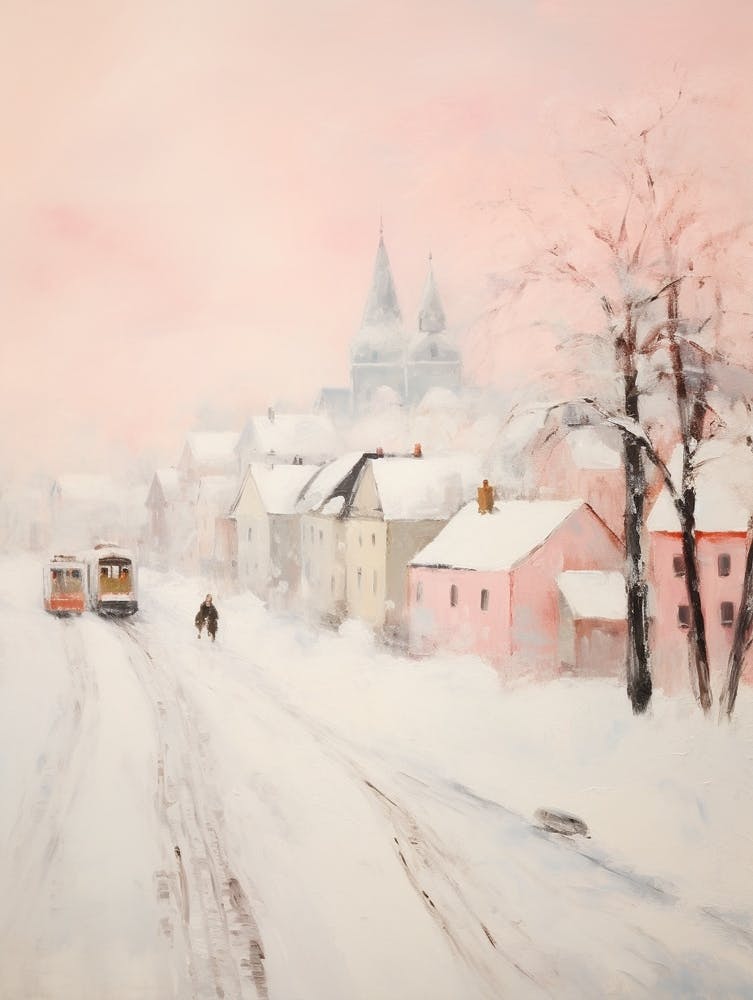 Dreamy Winter Painting Reykjavik Iceland 2