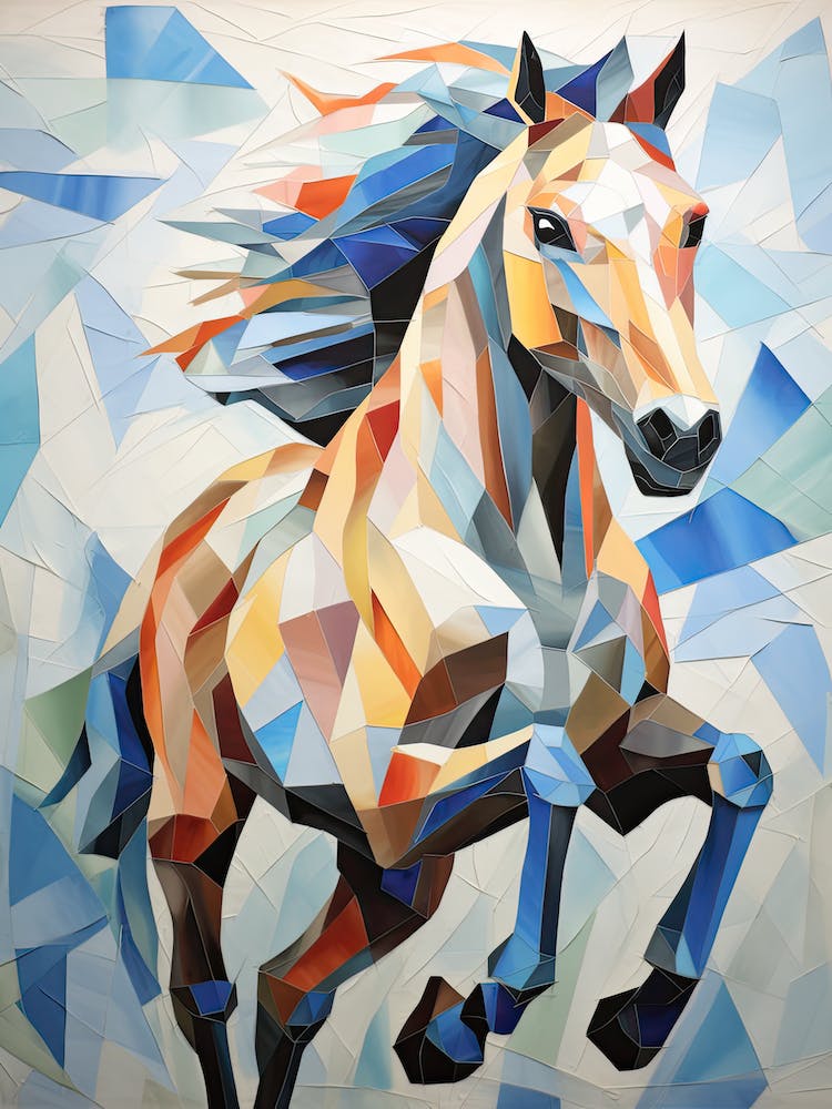 Horse Painting In The Style Of Cubism 2
