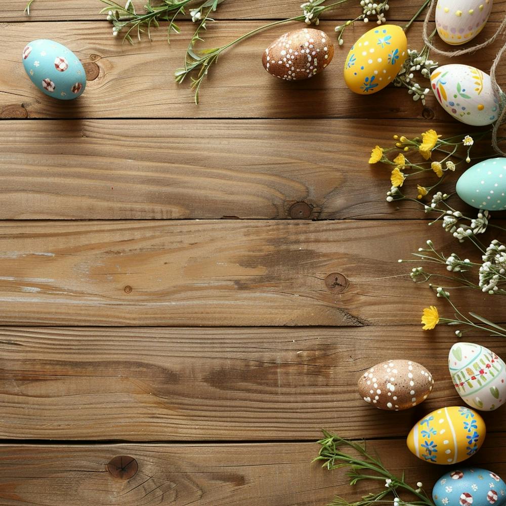 Easter Wooden Table From Above Banner Texture Wi 1