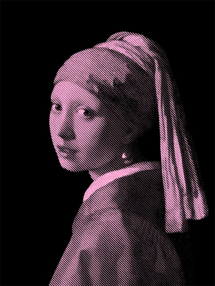 Girl with a Pearl Earring Pink