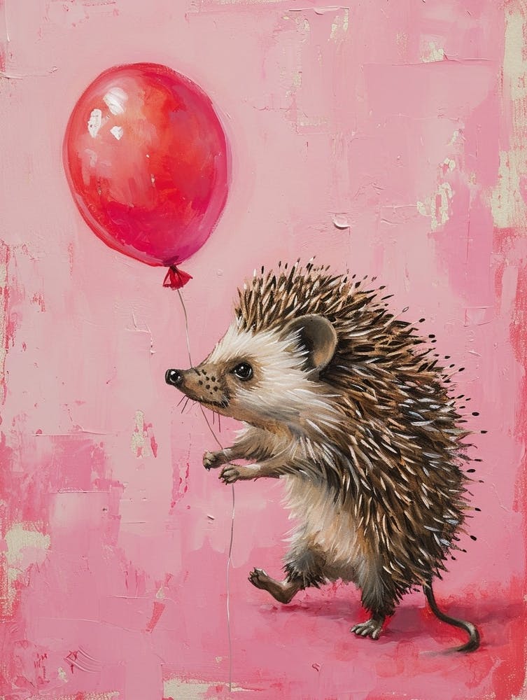 Cute Hedgehog 1 With Balloon