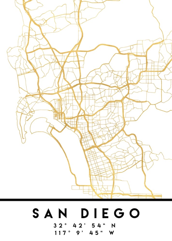 San Diego California City Street Map