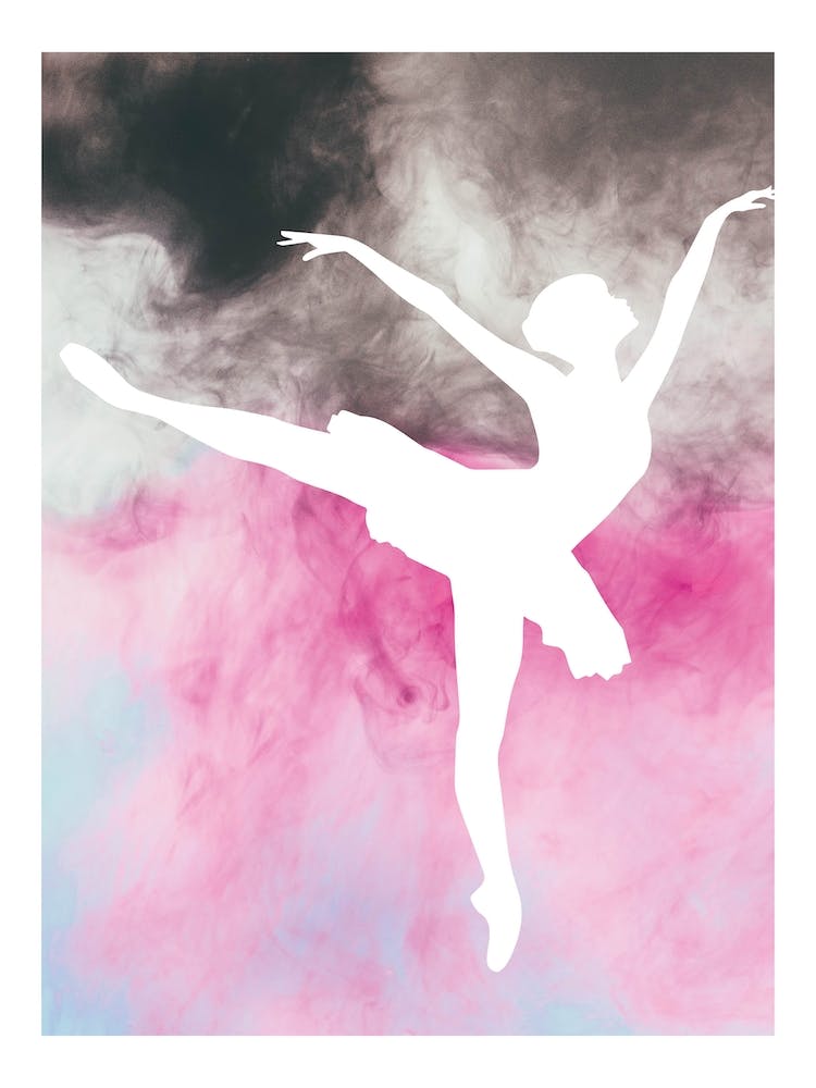 Ballerina Silhouette Aquarell