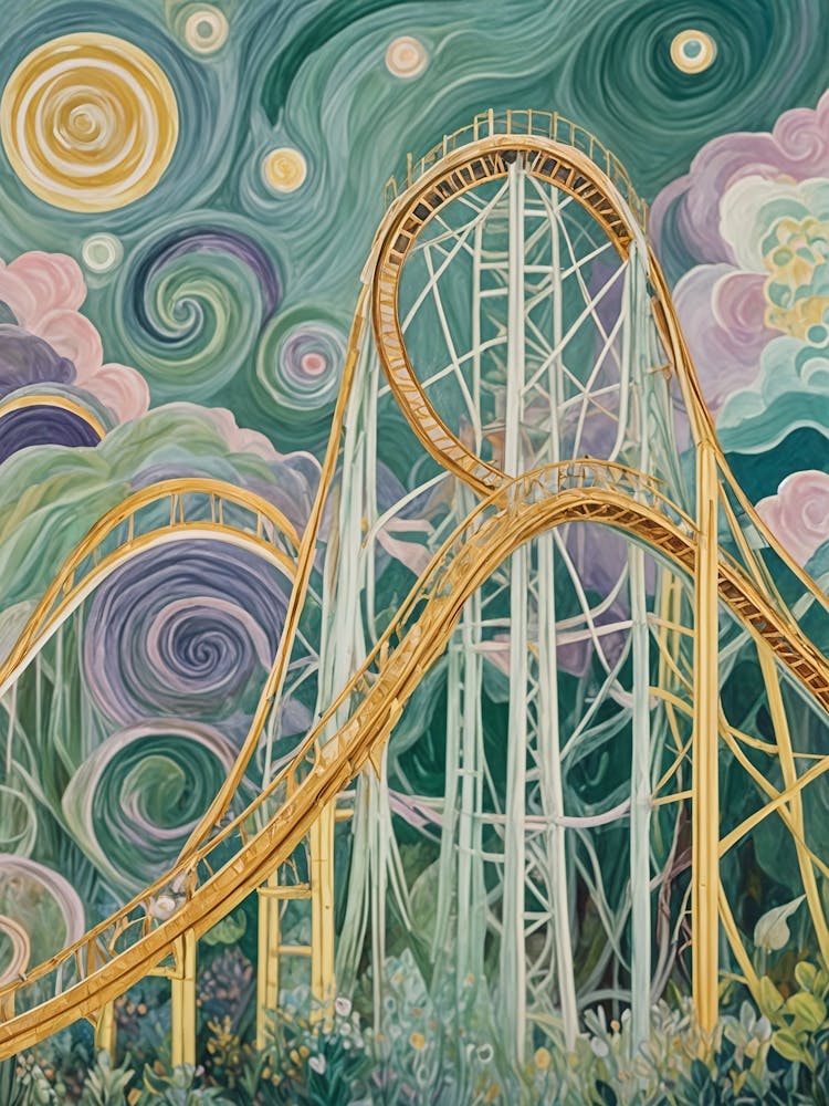 Roller Coaster At Night