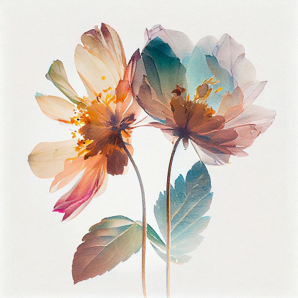 Aquarell Blumen Abstrakt 24