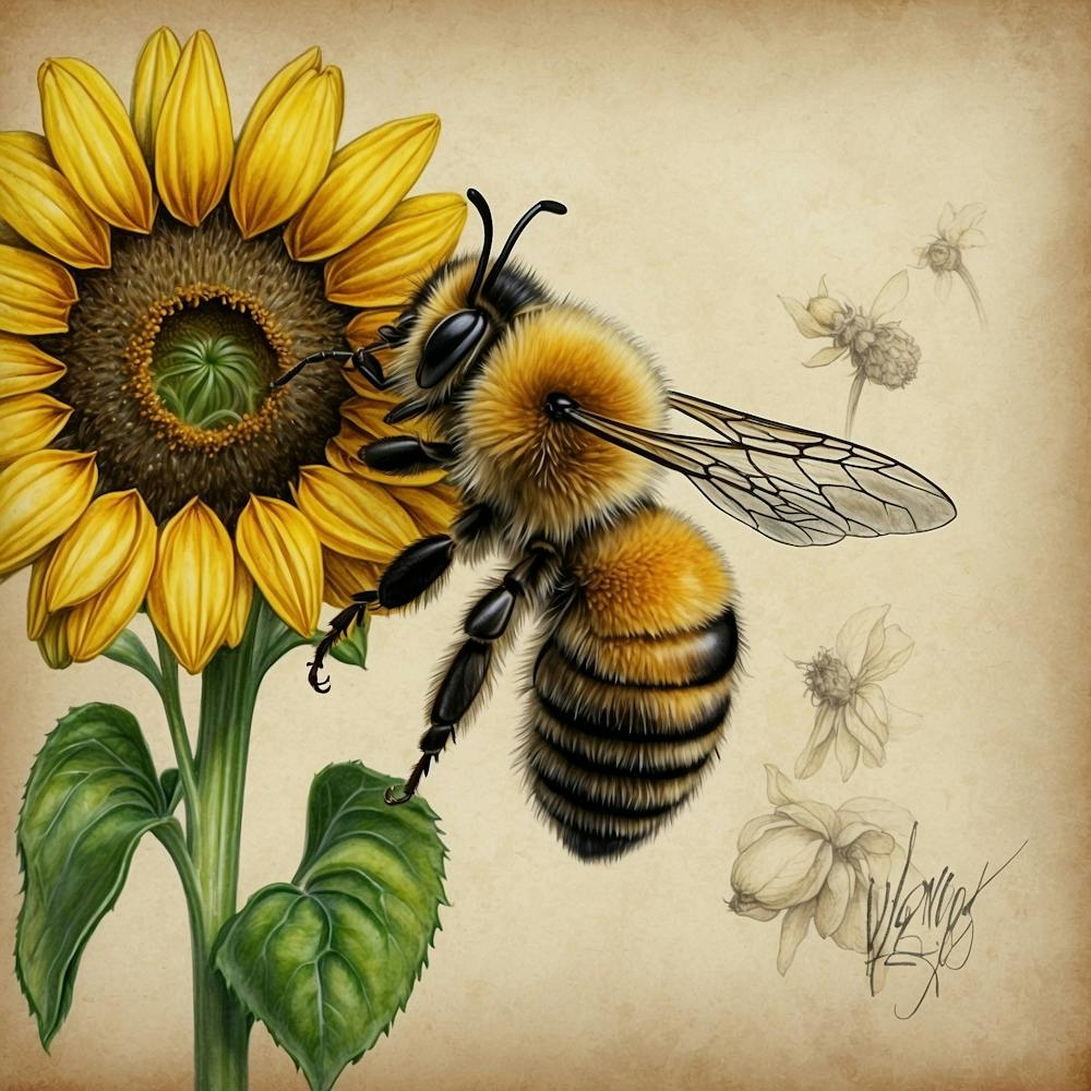 Bee And Sunflower