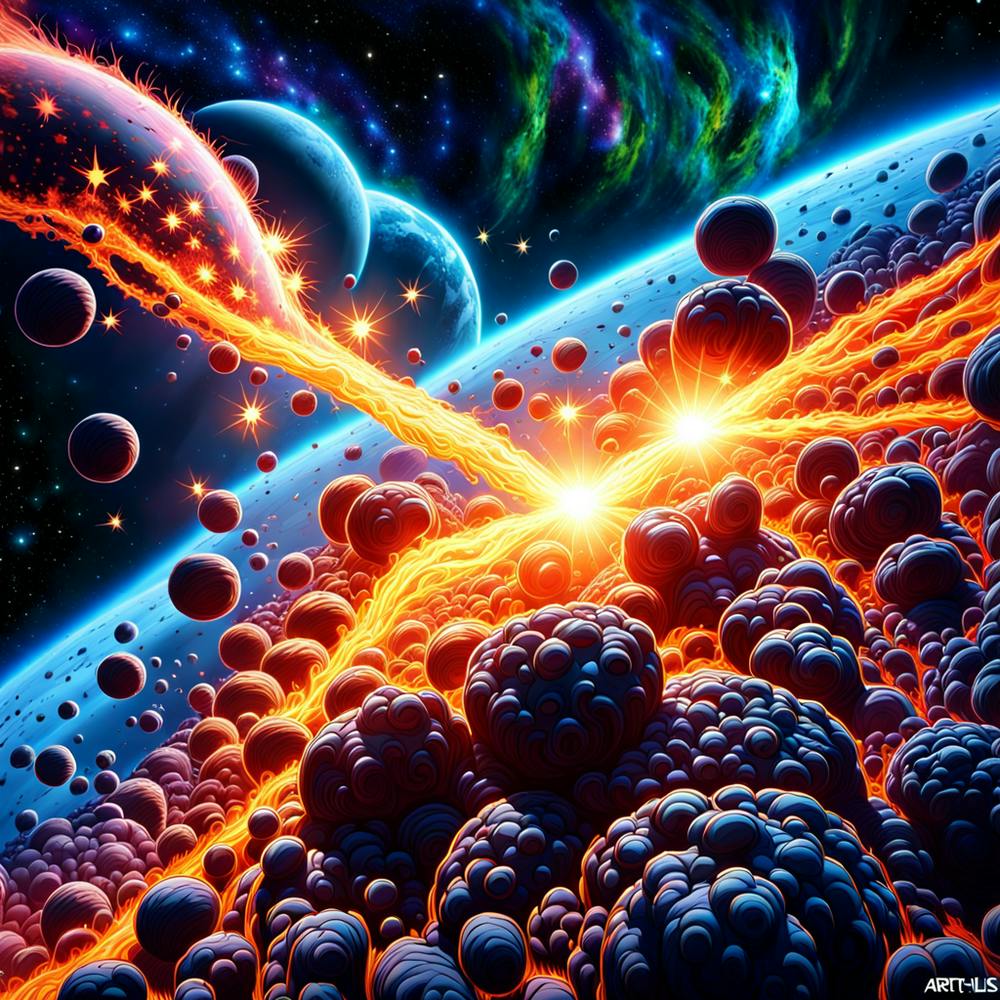 Deep Space Supernova Explosion And Stars Art Hyperrealistic 592795651