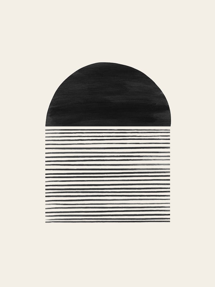 Mid Century Sunrise Black