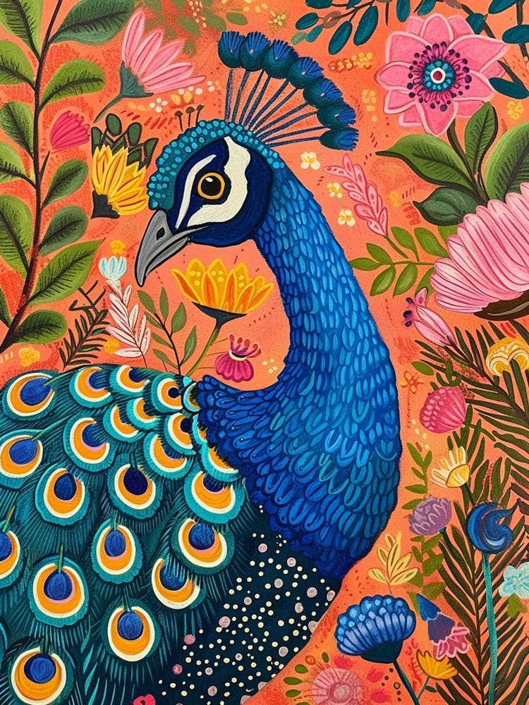 Bright Peacock Portrait 3