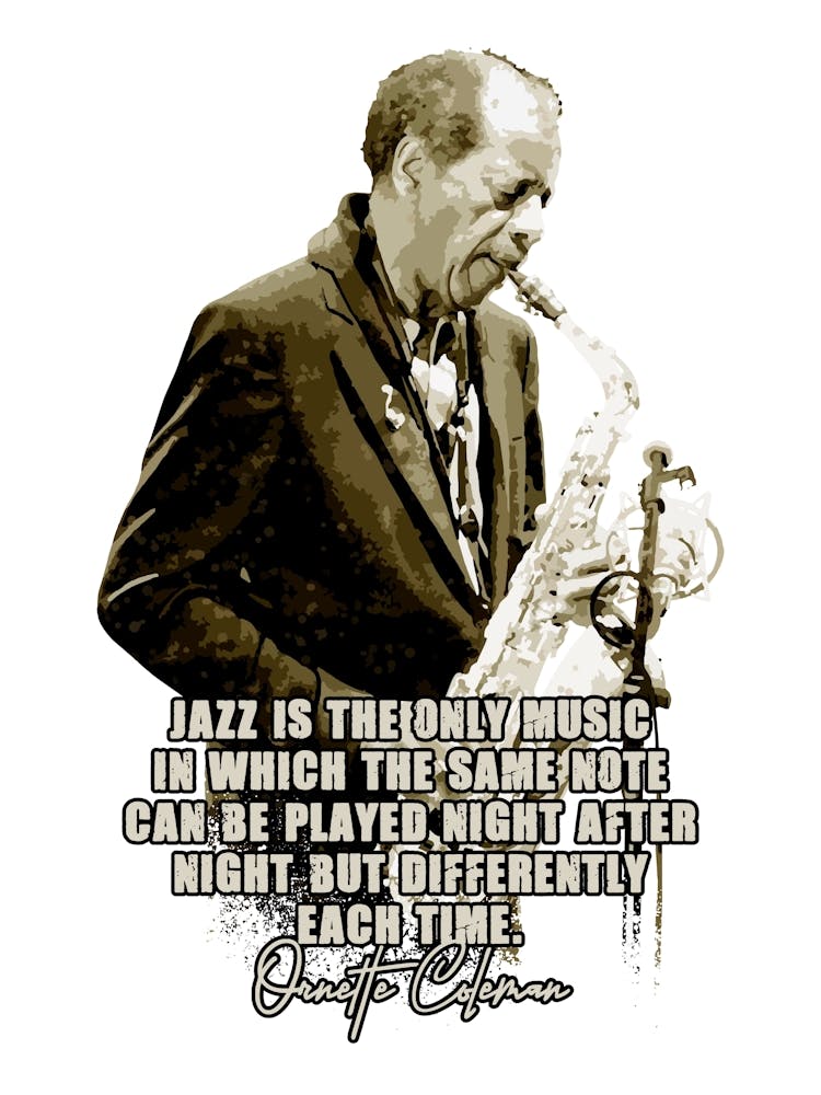 Ornette Coleman Jazz-Musik-Legende Vintage-Stil mit Zitaten