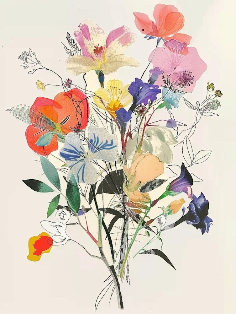 Veronica 1 Collage Flower Bouquet