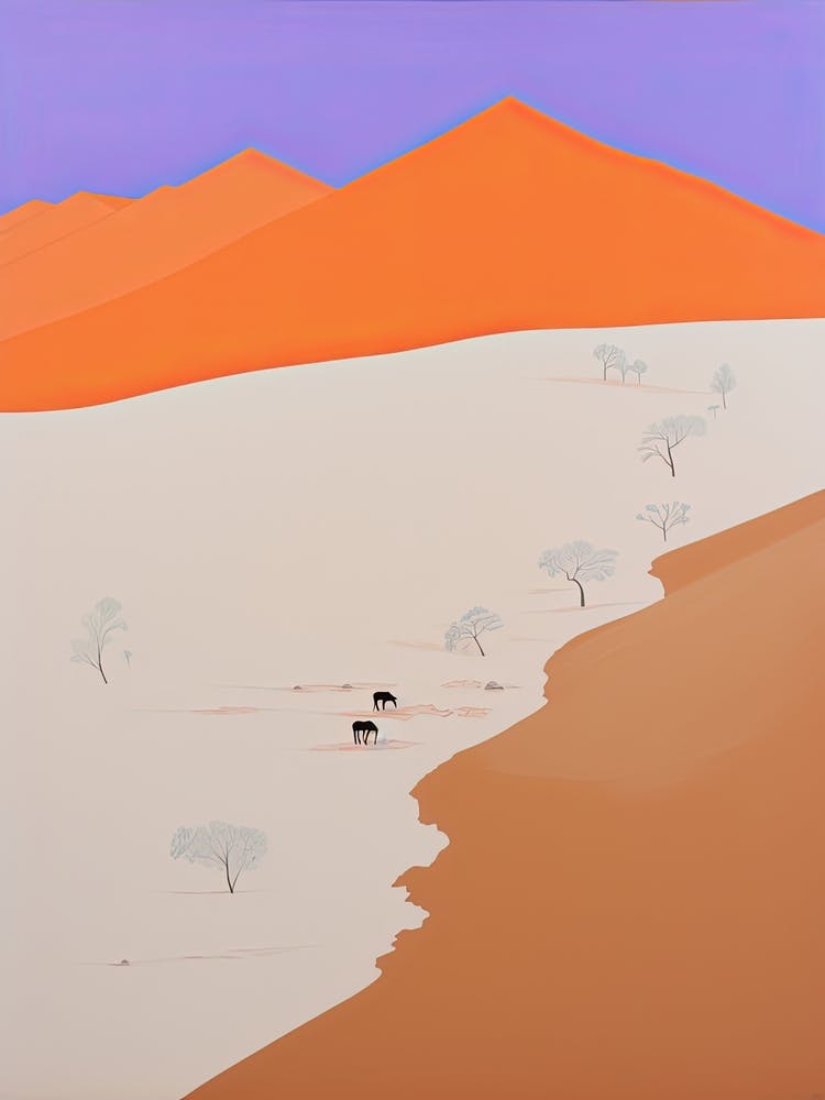 Dasht E Kavir (Great Salt Desert)   Iran, Contemporary Abstract Illustration 3