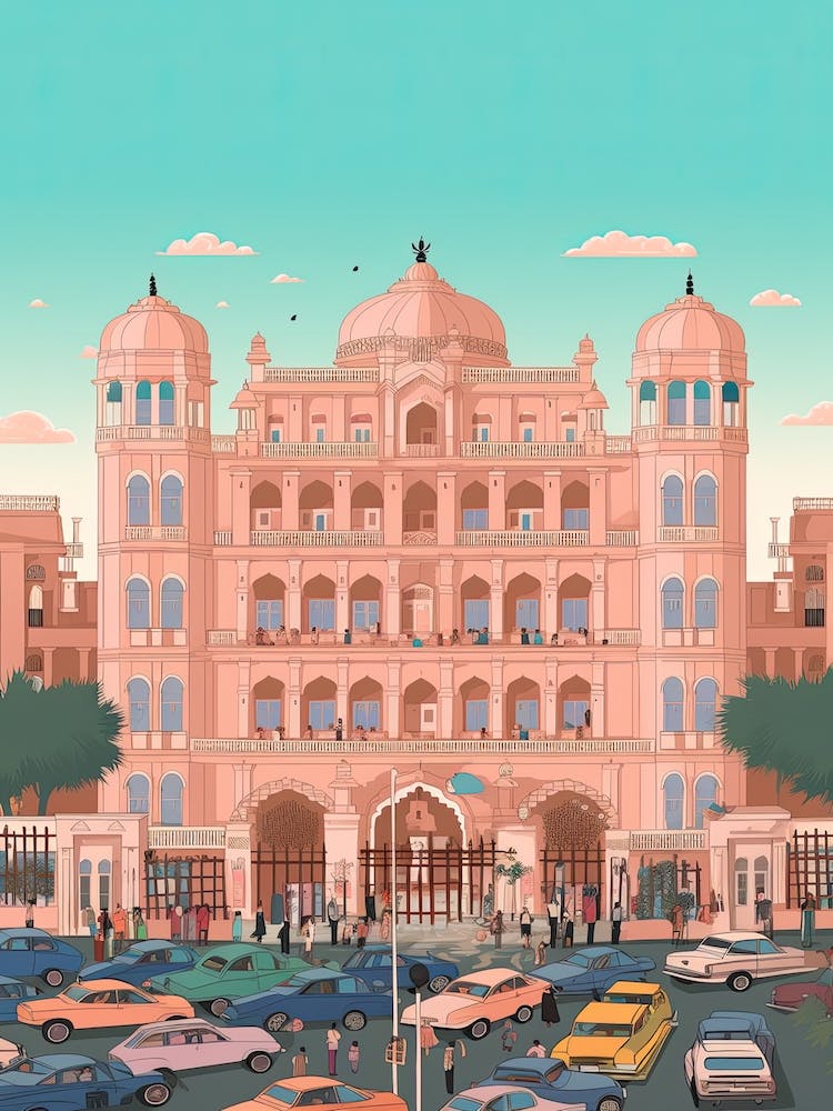 Delhi Indien Reiseillustration 3